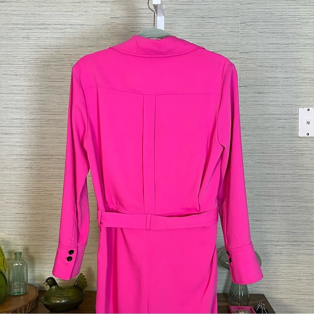 Revolve Kenzo Fuchsia Belted Jumpsuit Cropped Leg Crepe Women’s Size 36 US 4-6 - Picture 6 of 9
